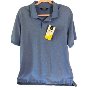 Men's‎ Blue Classic Fit Stretch Cotton Pique Polo Size Medium Member's Mark